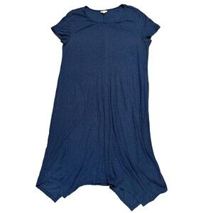 J Jill Pure Maxi Dress Womens XL Short Sleeve Linen Blend Stretch Knit Pockets